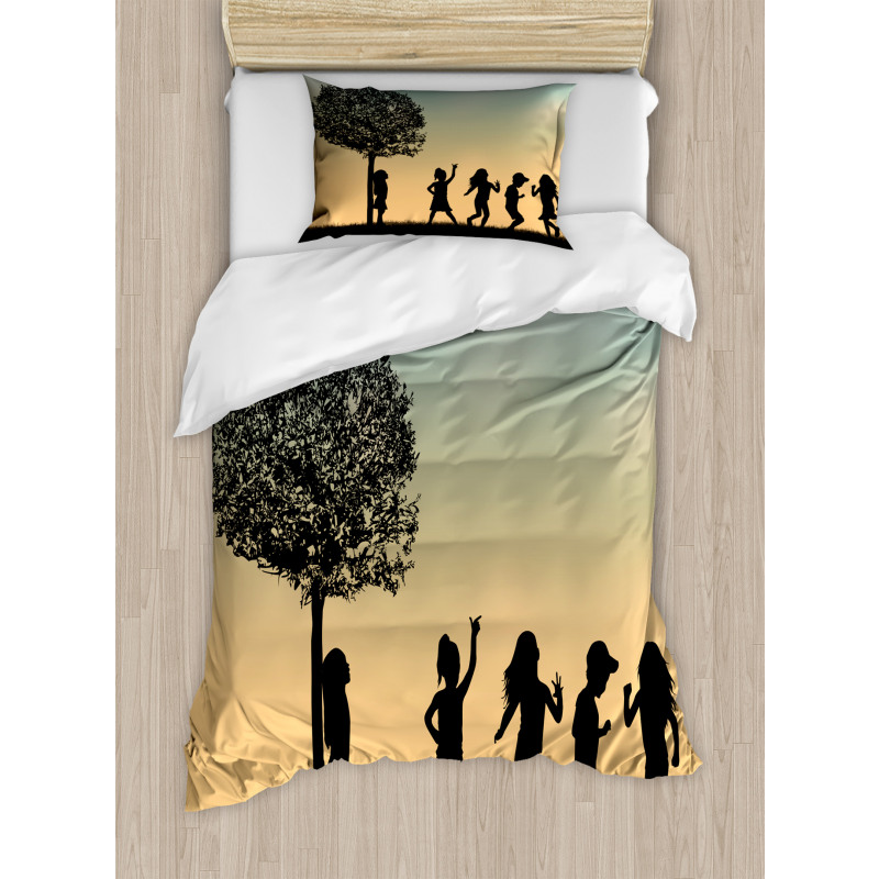 Children Dance Shade Art Duvet Cover Set