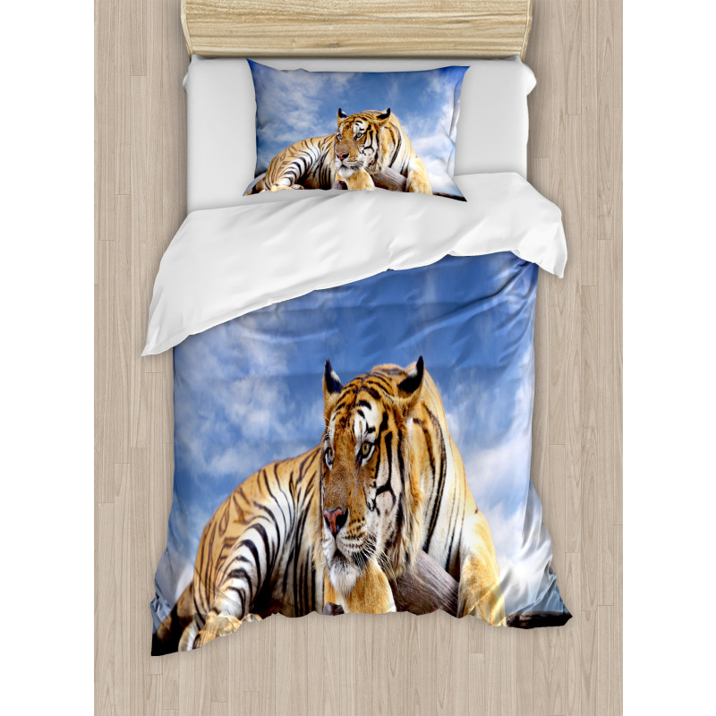 Tiger on Wood Wildlife Duvet Cover Set