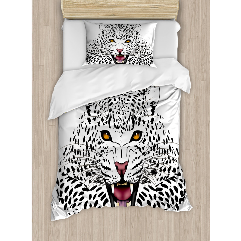 Angry Wild Leopard Duvet Cover Set
