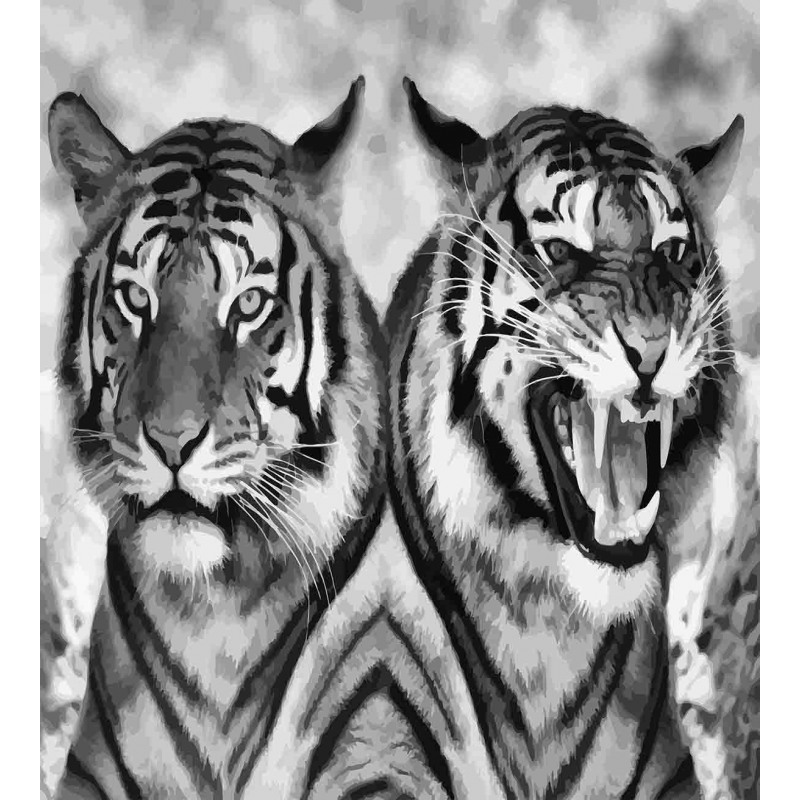 Aggressive Wild Tiger Duvet Cover Set