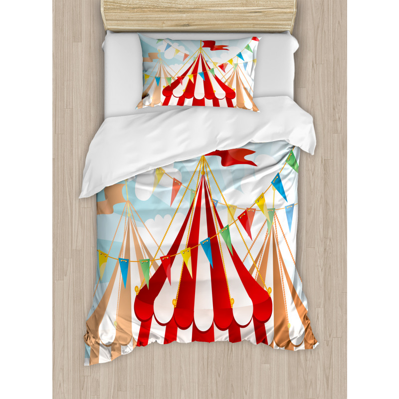 Circus Cloudy Sun Sky Duvet Cover Set