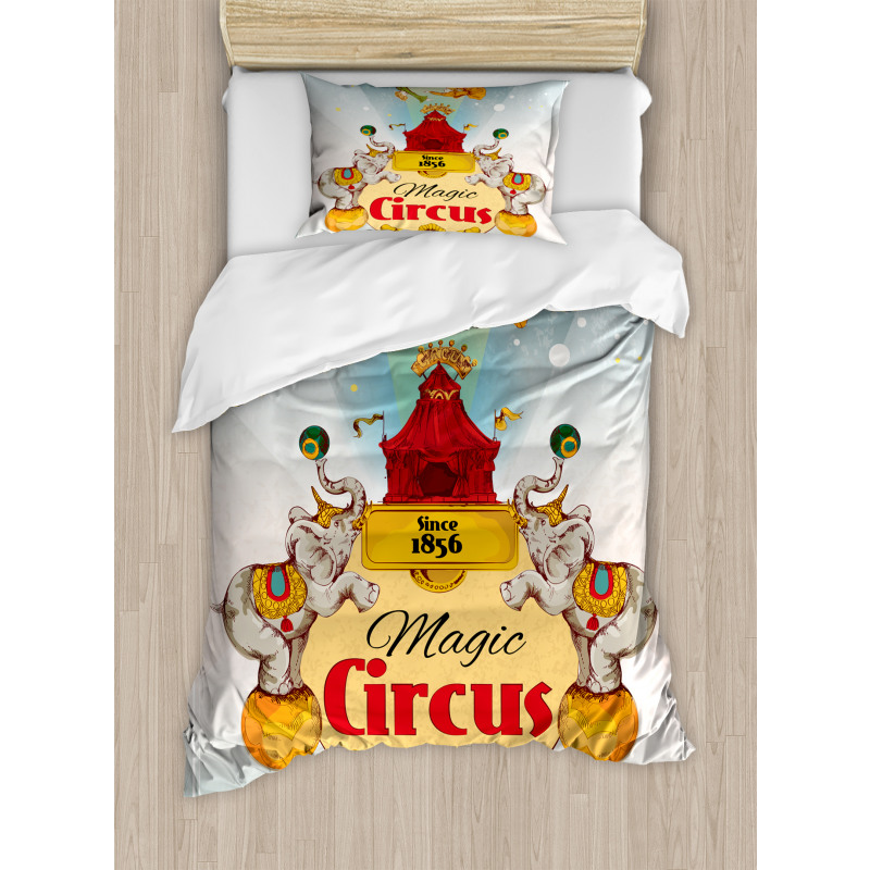 Vintage Circus Tent Duvet Cover Set