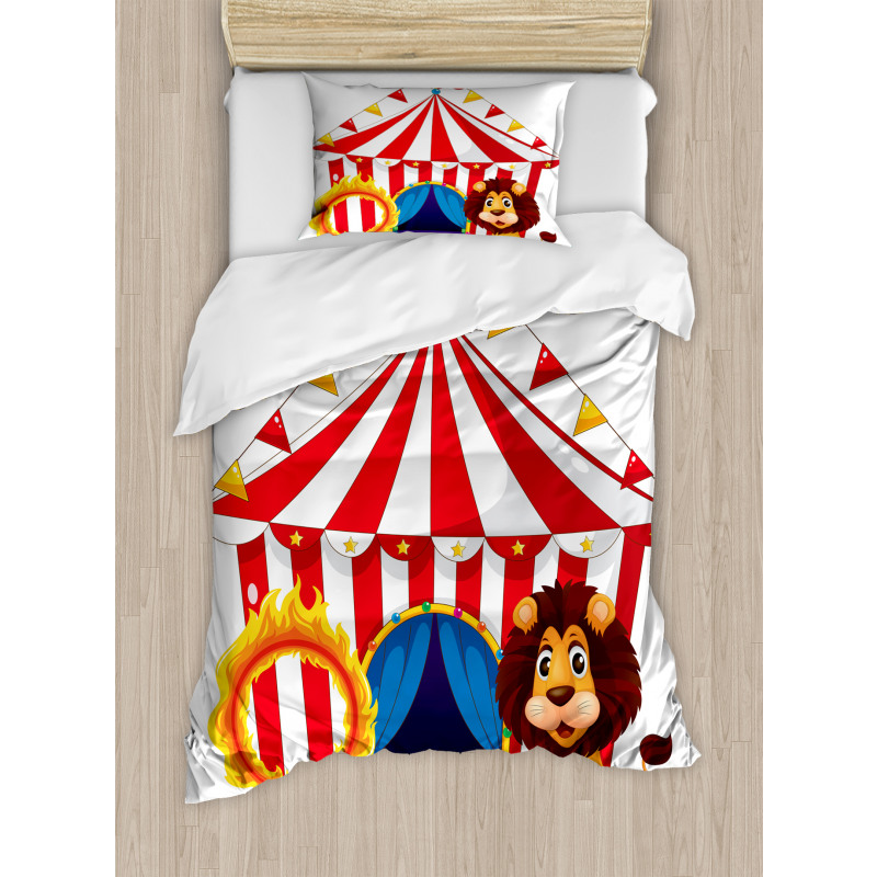 Lion and a Fire Ring Duvet Cover Set