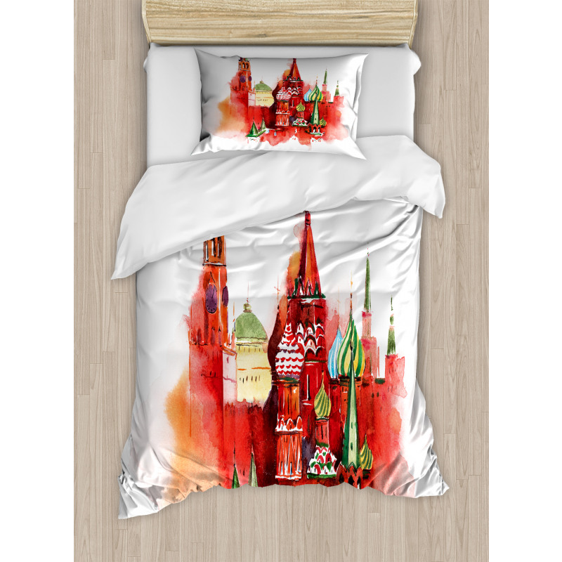 Red Square Saint Basil Art Duvet Cover Set