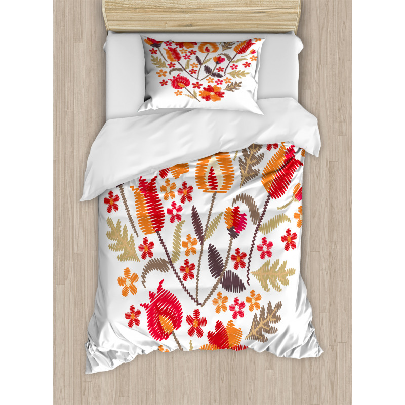 Heart Shaped Flowers Art Duvet Cover Set