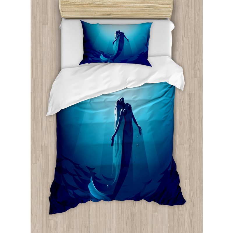 Mermaid in Deep Water Duvet Cover Set