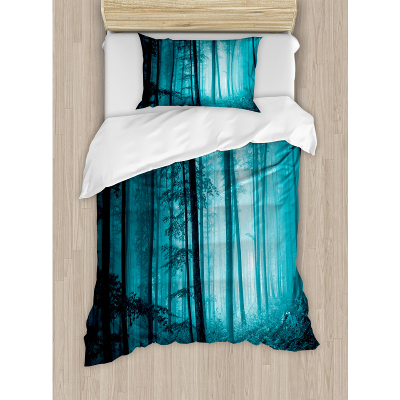 Foggy Dark Country Forest Duvet Cover Set