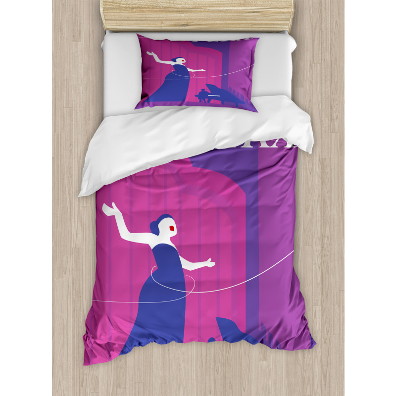 Singing Woman and Pianist Duvet Cover Set