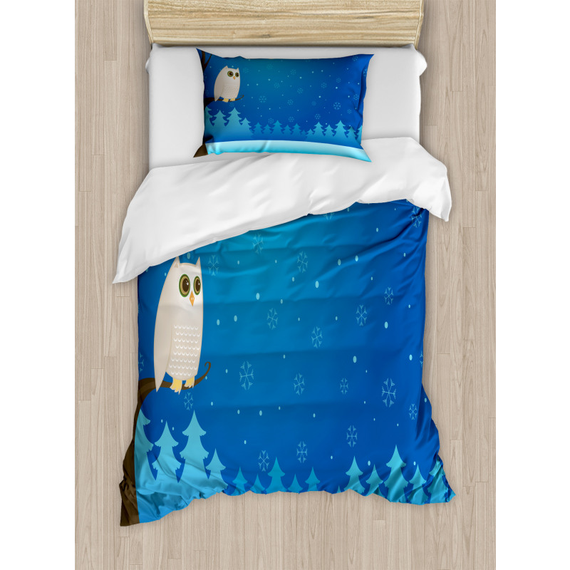 Owl on Tree Branch Art Duvet Cover Set