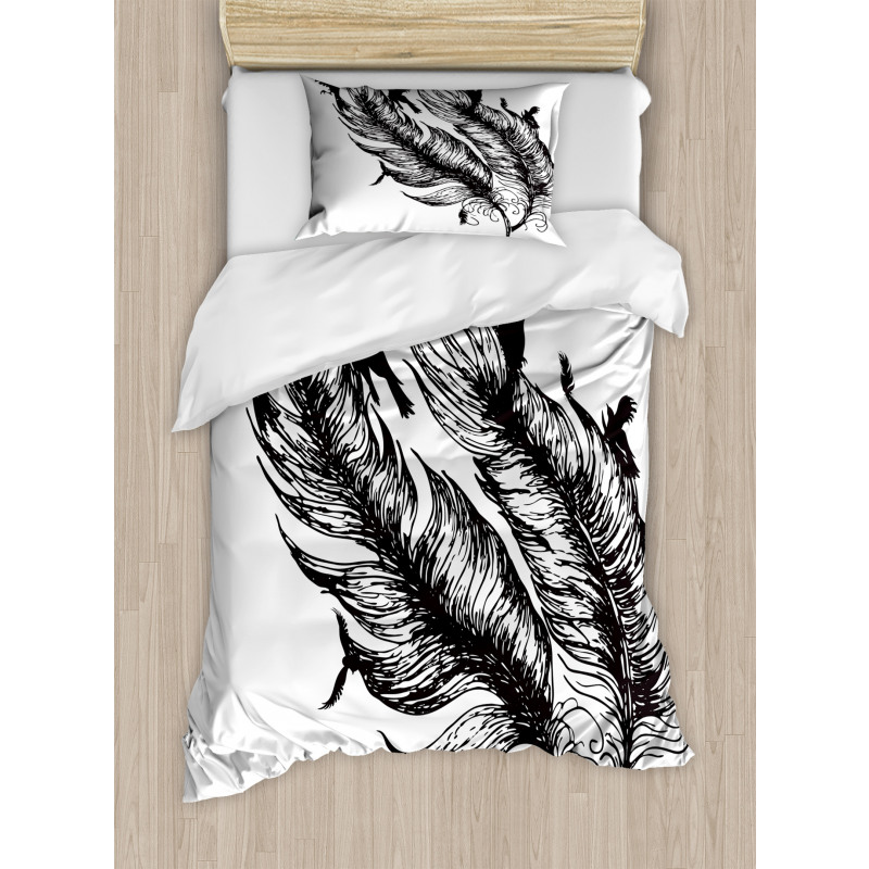 Flying Bird Silhouettes Duvet Cover Set