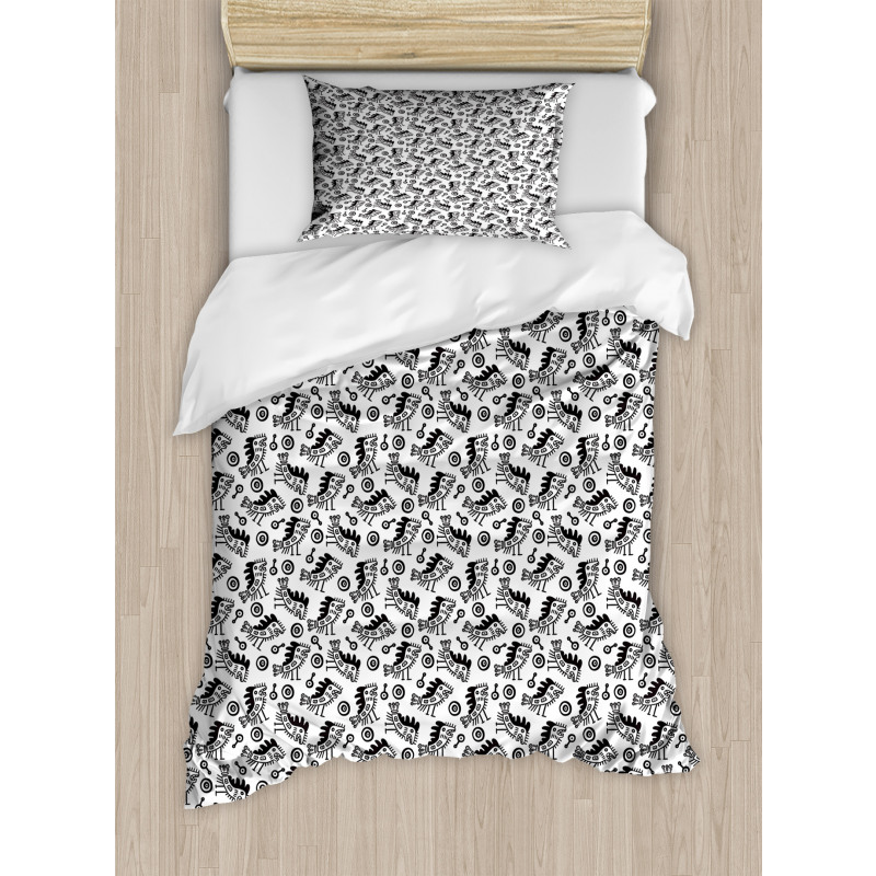 Doodles of Surreal Animal Duvet Cover Set