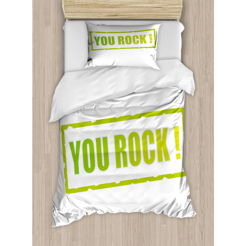 Motivational Stamp Motto Duvet Cover Set