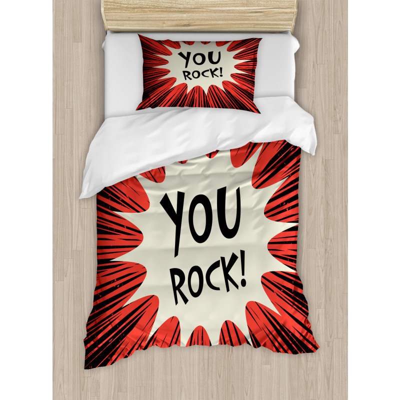 Comic Text Bubble Graphic Duvet Cover Set