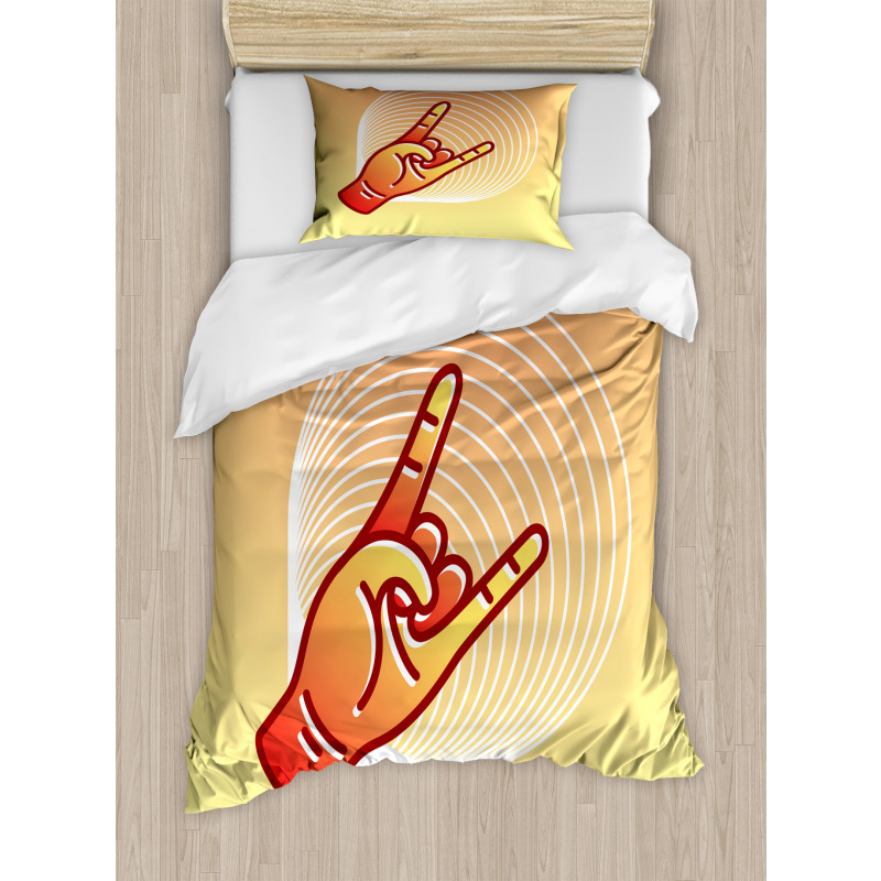 Sign of the Horns Graphic Duvet Cover Set