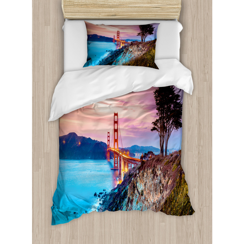 Golden Gate Bridge Tree Duvet Cover Set