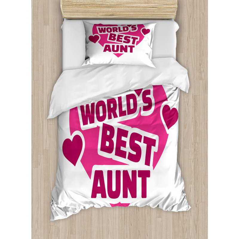 World's Best Aunt Lettering Duvet Cover Set