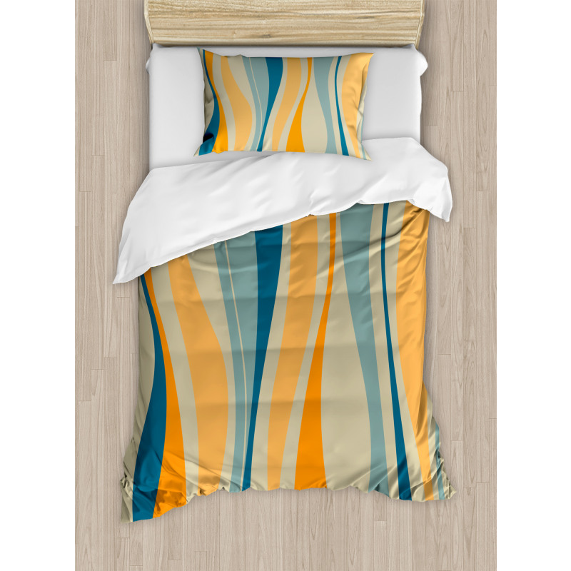 Retro Vibrant Stripes Duvet Cover Set