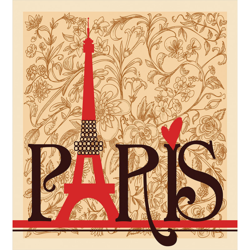 Paris Eiffel Tower View Duvet Cover Set