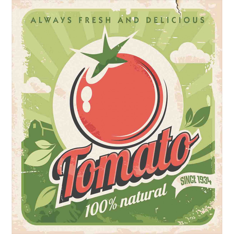 Vintage Tomato Poster Duvet Cover Set
