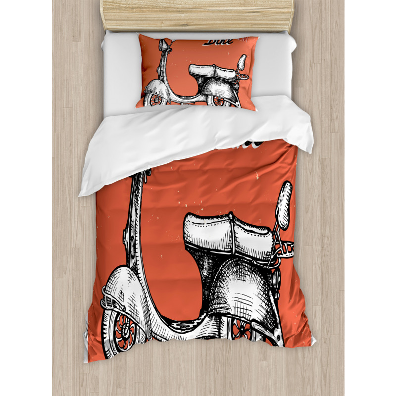 Scooter Bicycle Sign Duvet Cover Set