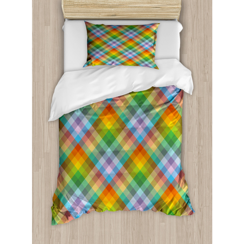 Colorful Summer Madras Style Duvet Cover Set