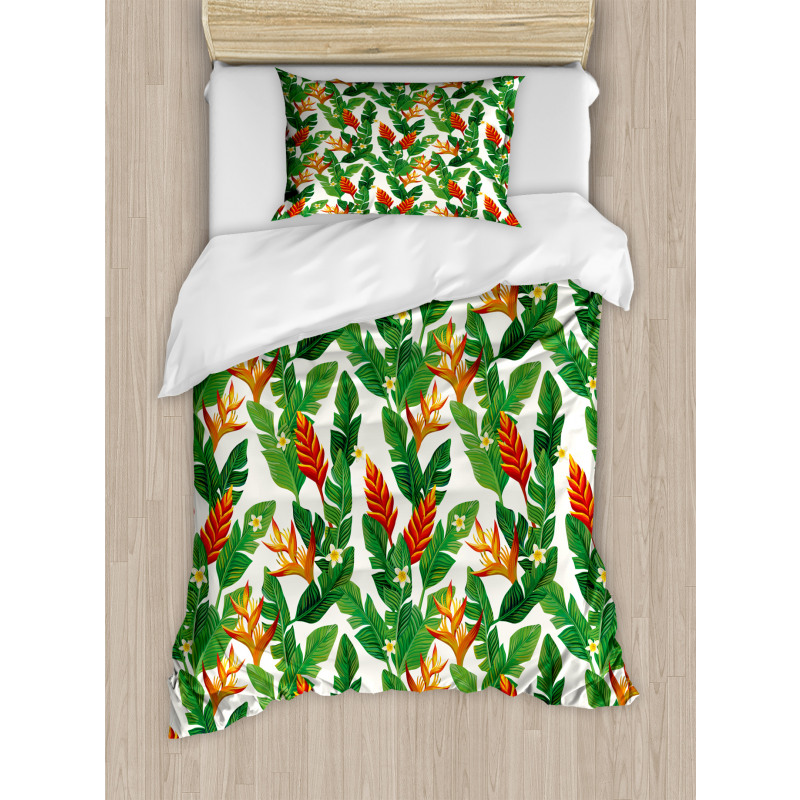 Vibrant Banana Leaves Art Duvet Cover Set