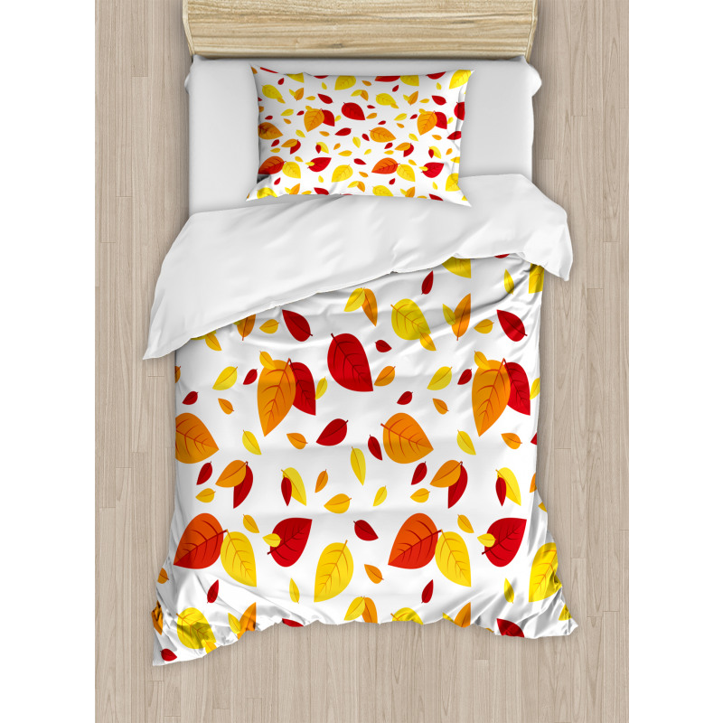 Seasonal Fall Leaves Duvet Cover Set