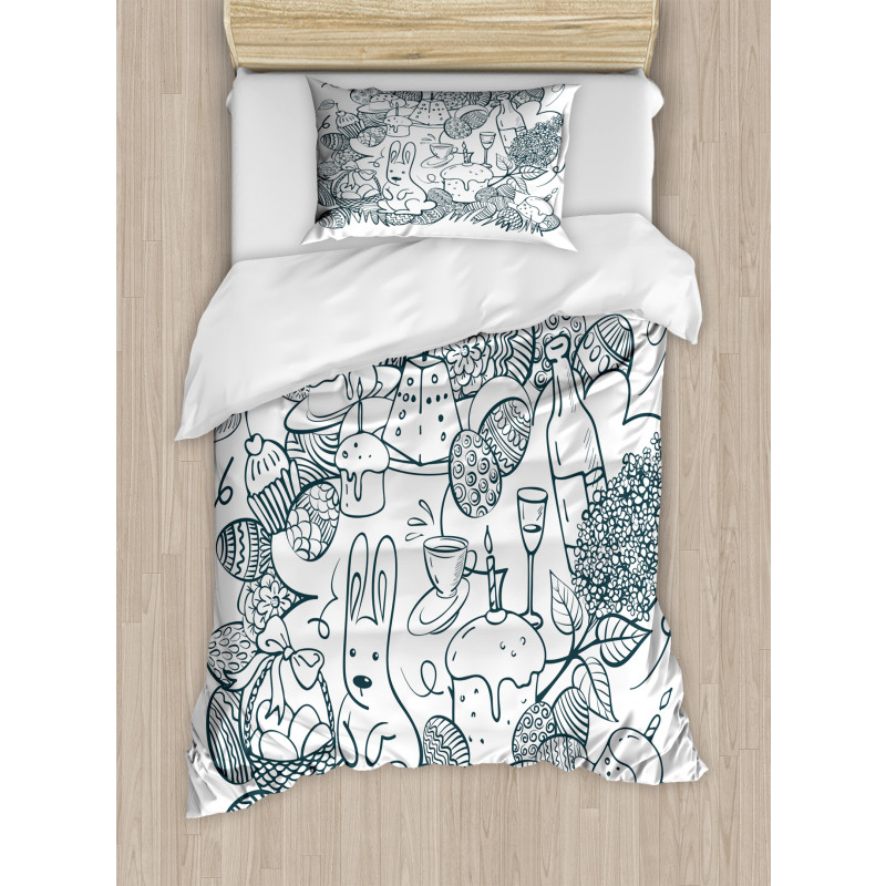 Monochrome Art Easter Duvet Cover Set