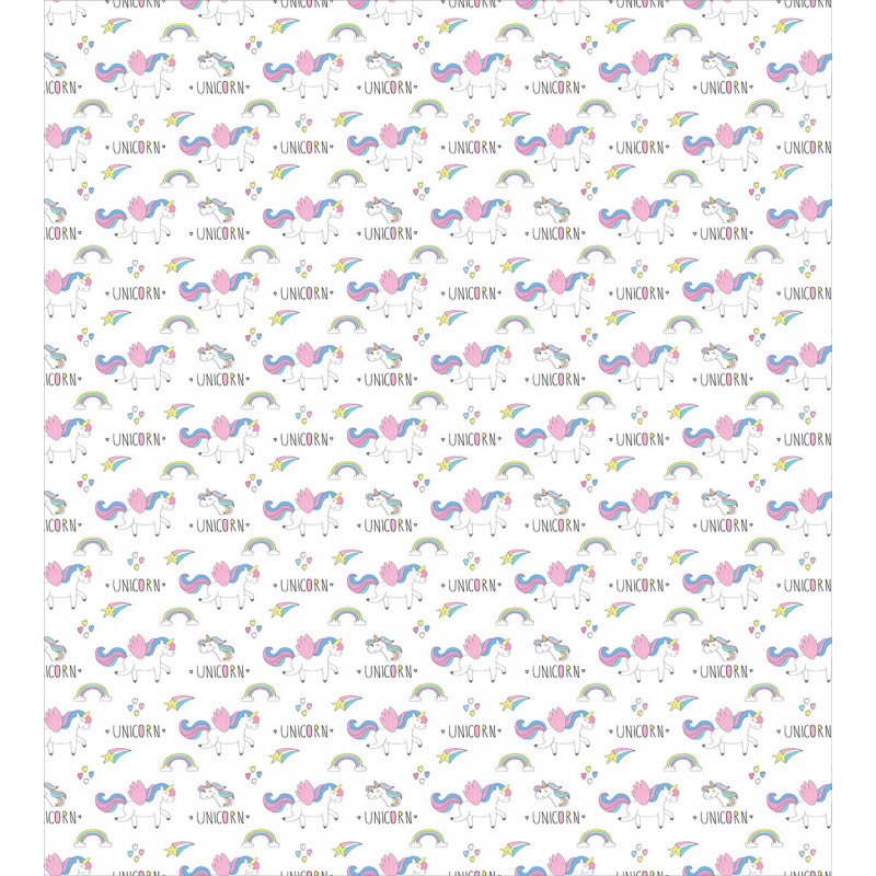 Unicorn Party Rainbow Stars Duvet Cover Set