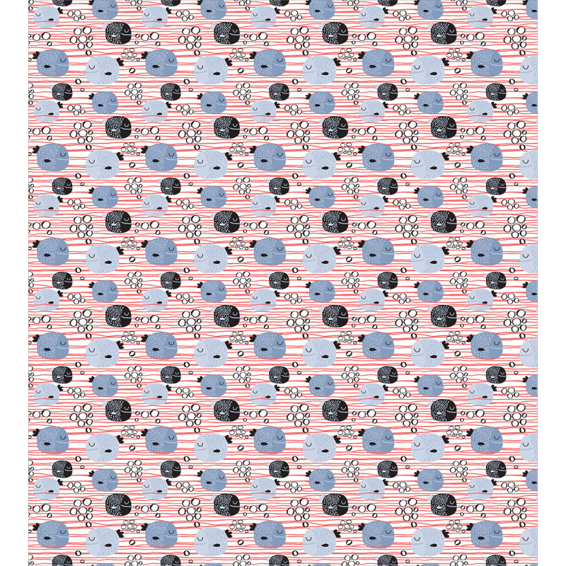 Fish and Bubbles on Stripes Duvet Cover Set