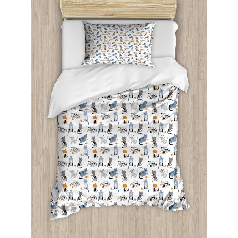 Sketchy Kittens Duvet Cover Set