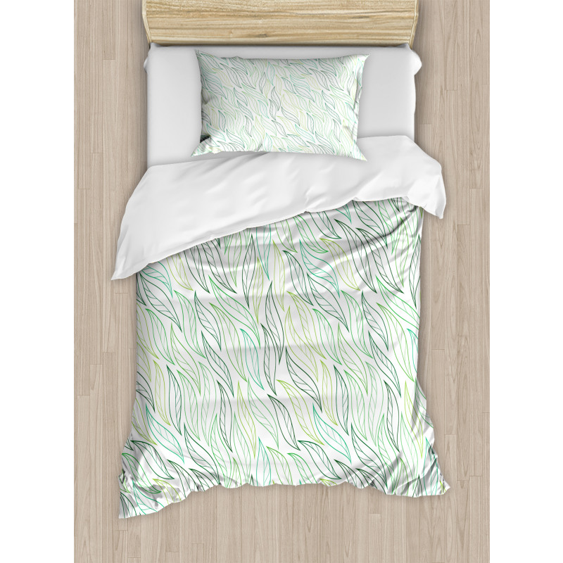 Modern Leaf Patterns Duvet Cover Set