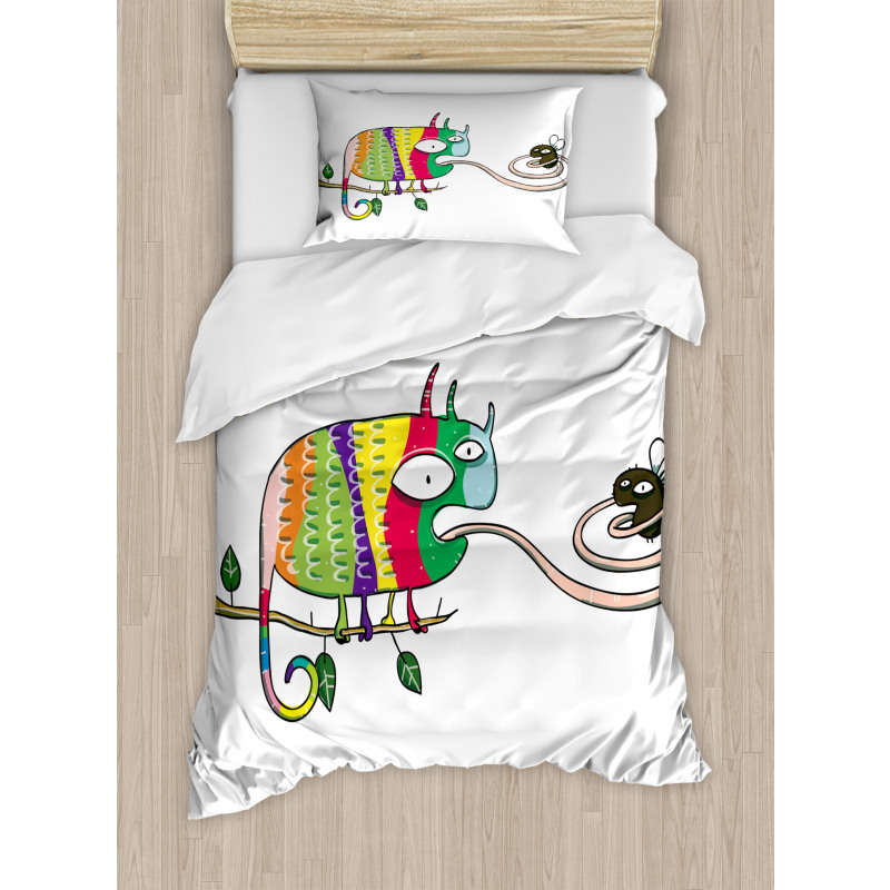 Chameleon on Branch Duvet Cover Set