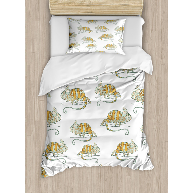 Wild Chameleon Lizard Duvet Cover Set