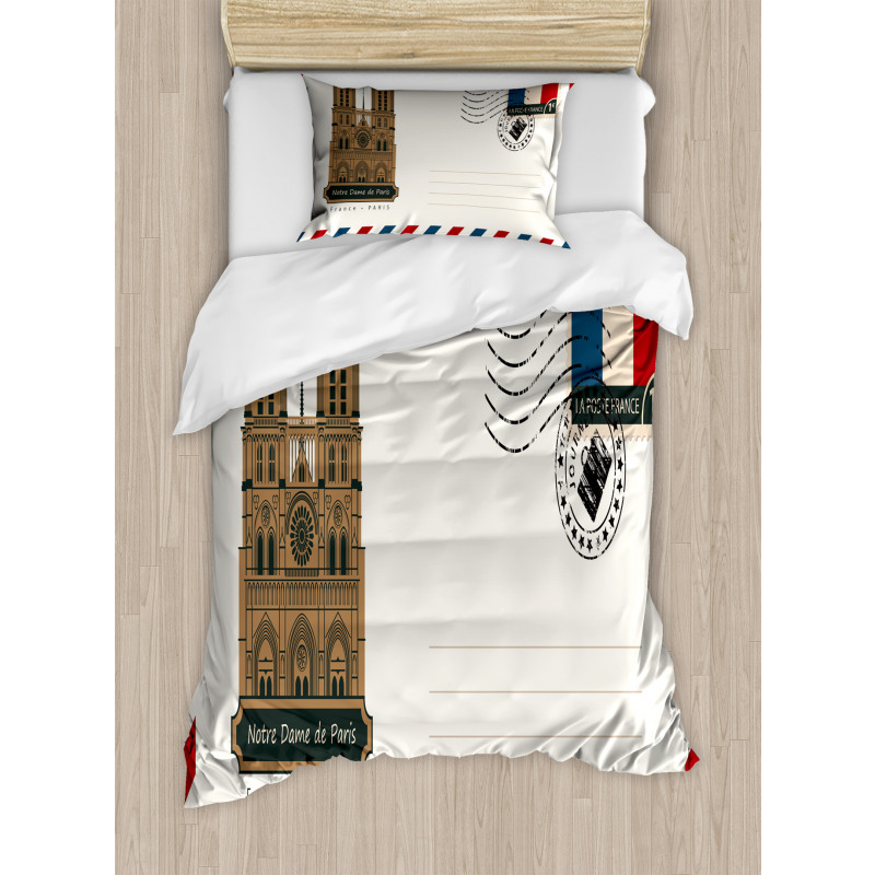 Postcard Stamp Duvet Cover Set