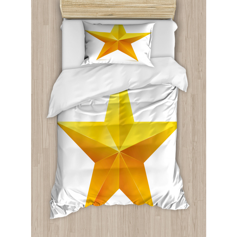 Single Yellow Ombre Star Duvet Cover Set