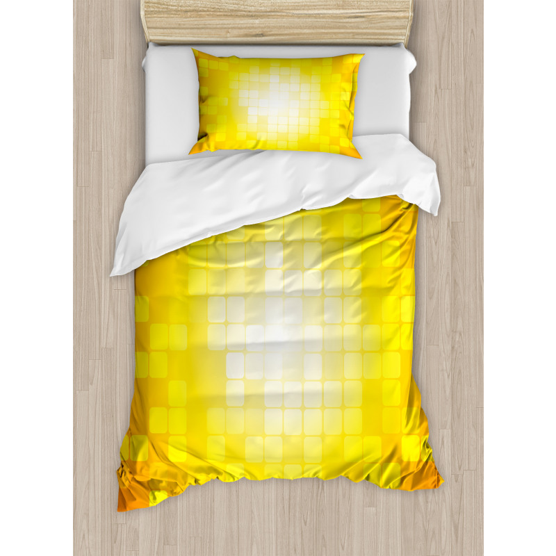 Retro Pixel Art Squares Duvet Cover Set