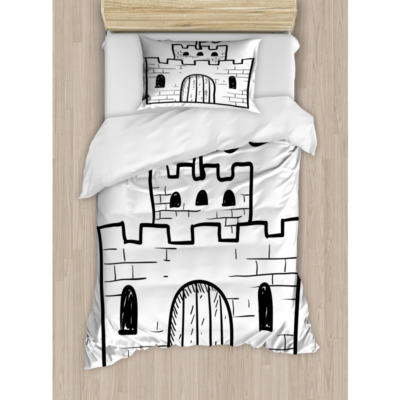 Monochrome Fortress Gate Duvet Cover Set