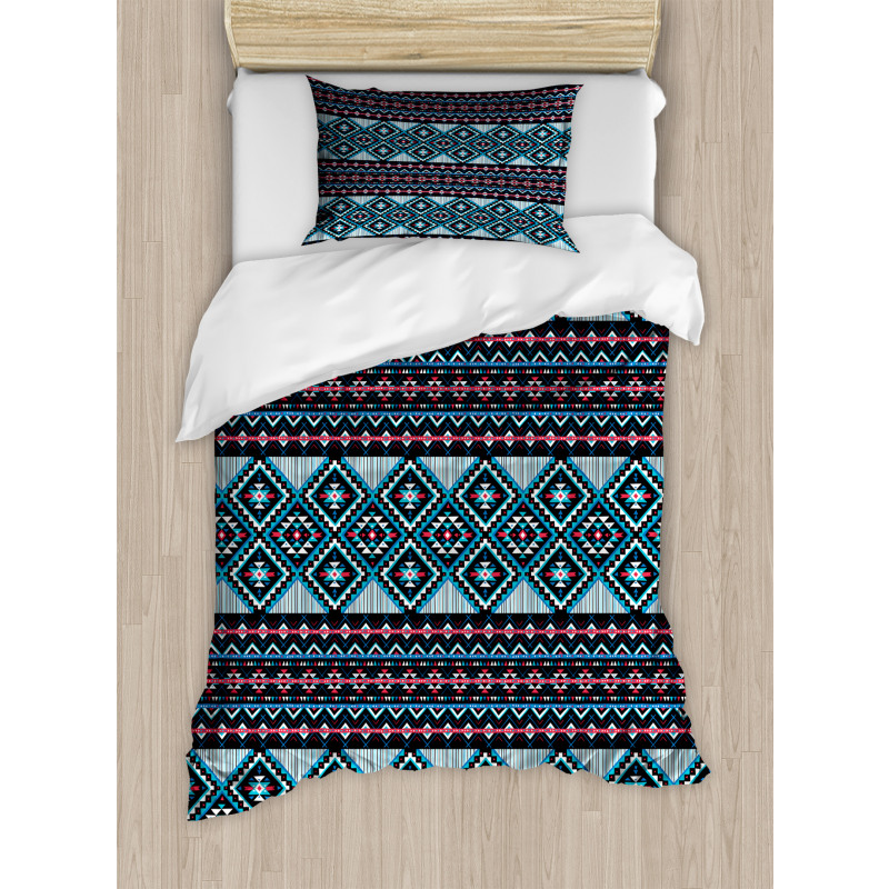 Geometric Triangles Ornate Duvet Cover Set