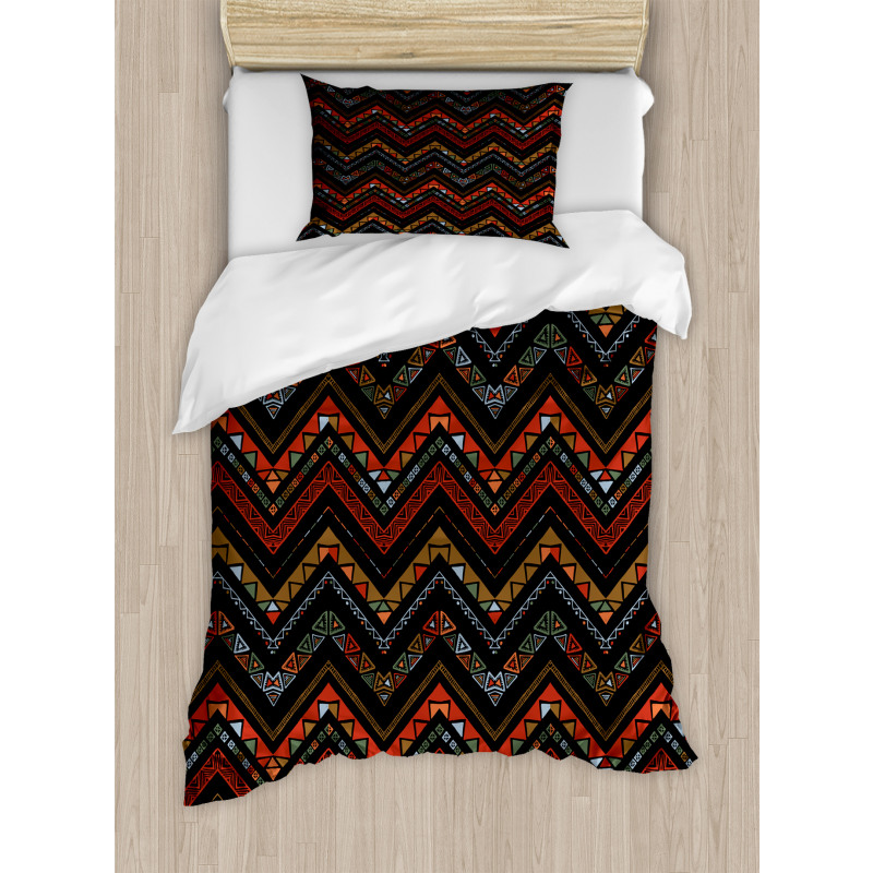 Ethnical Zigzag Chevron Art Duvet Cover Set