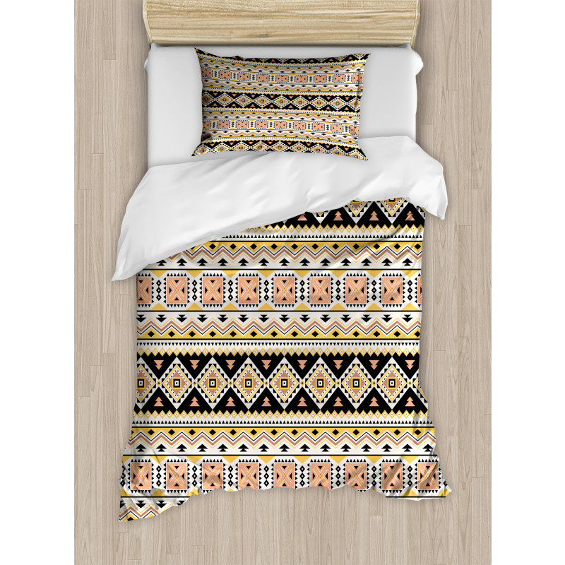 Triangles Tribal Motifs Art Duvet Cover Set