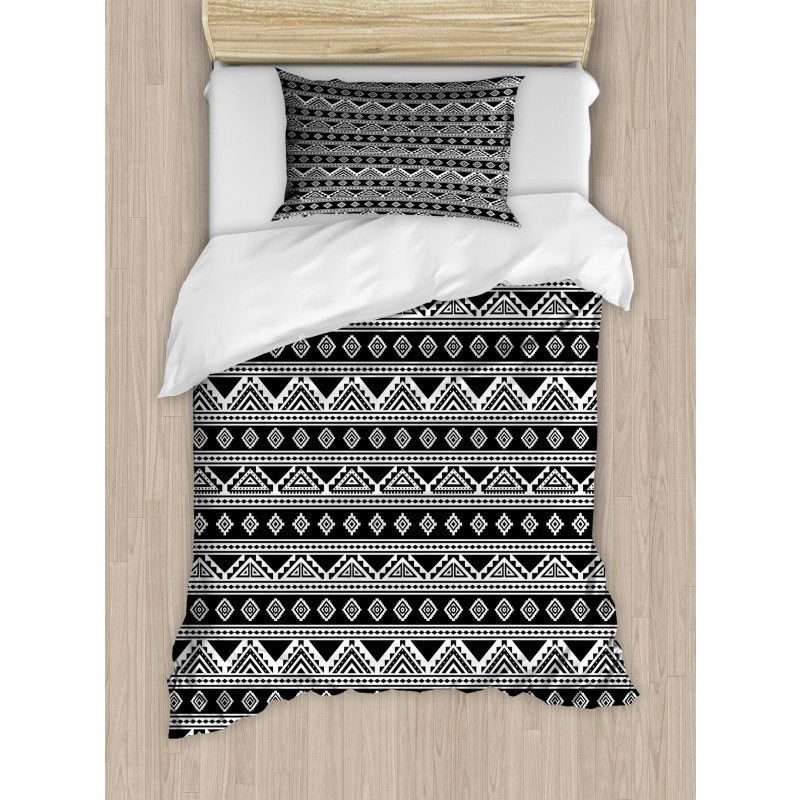 Monochrome Aboriginal Motifs Duvet Cover Set