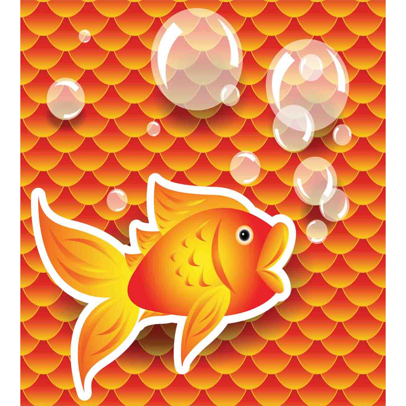 Cartoon Goldfish Bubble Duvet Cover Set
