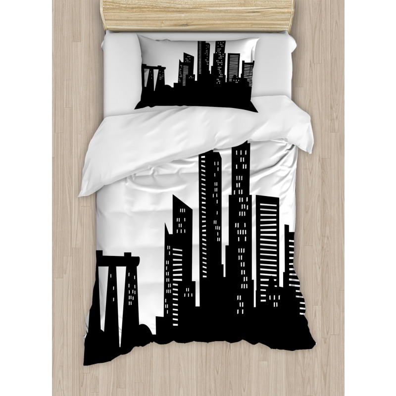 Urban Buildings Scene Duvet Cover Set