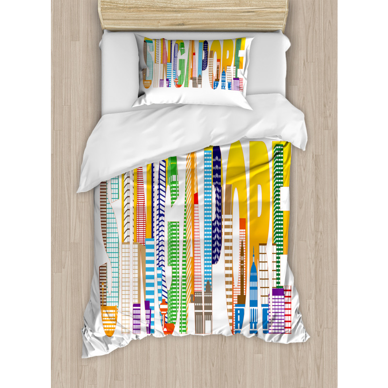 Vibrant Lettering Design Duvet Cover Set