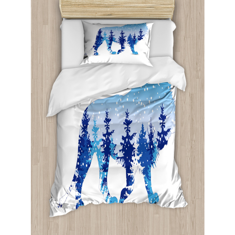 Winter Woods as Animal Duvet Cover Set