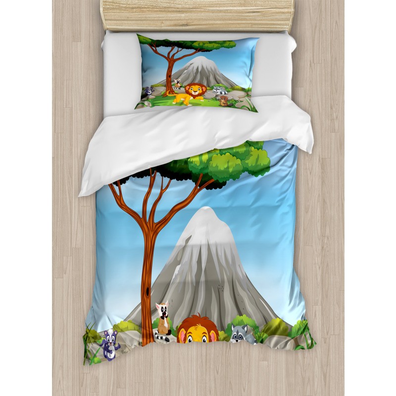 Animals Volcano Duvet Cover Set