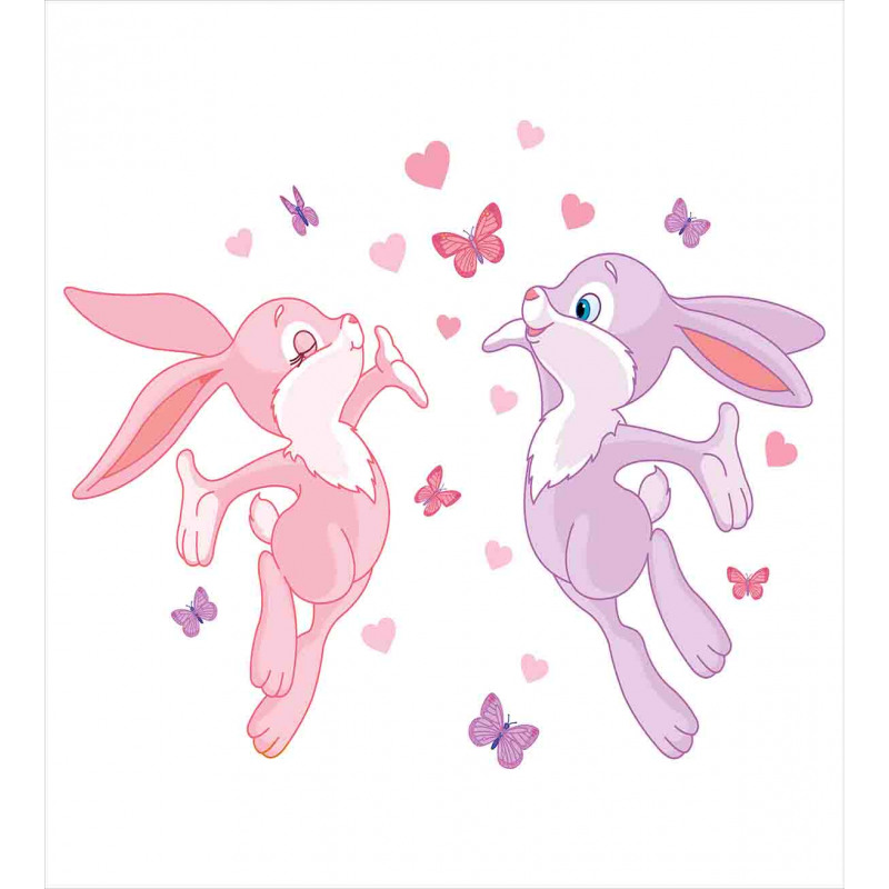 Bunnies Kissing in Air Duvet Cover Set