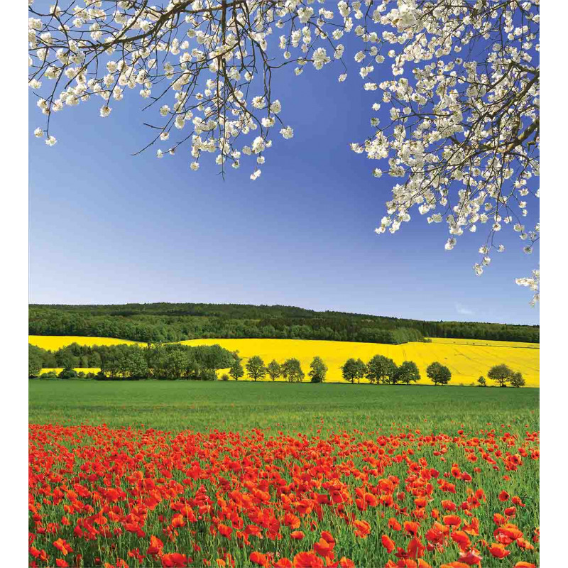 Poppy Field Landscape Duvet Cover Set