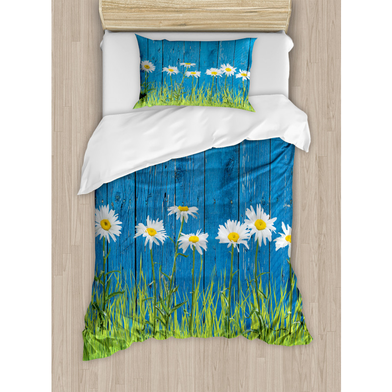 Spring Grass and Daisy Duvet Cover Set